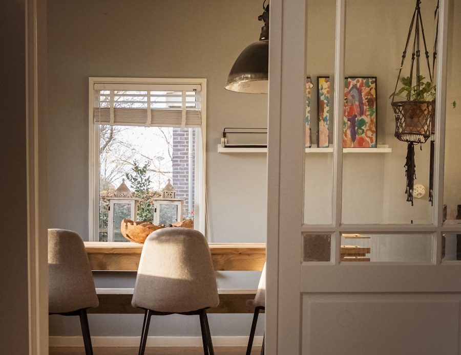 white wooden framed glass door closed